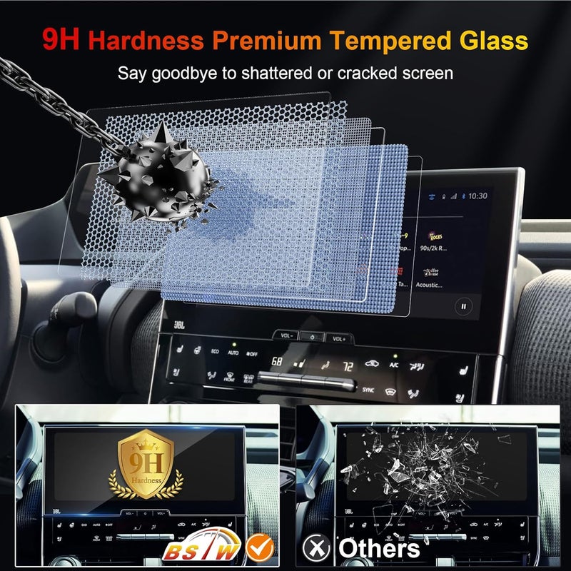 BSTW for 2024 Toyota bZ4X Screen Protector for 2023-2025 Subaru Solterra Limited/Touring & 2023-2025 Toyota bZ4X XLE 12.3-Inch Display Accessories Tempered Glass Protective Film (bZ4X 12.3-In HD) - Image 4